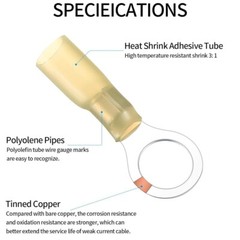 Heat Shrink Wire Connectors Waterproof Ring Fork Spade Electrical Butt Connector