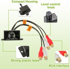Universal Car Audio Amplifier RCA Level Controller Bass Volume Control Knob New