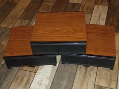 Lot of 3 Wood Grain VHS Storage 24 VCR VHS Cassette Tapes Slide Plastic Drawers