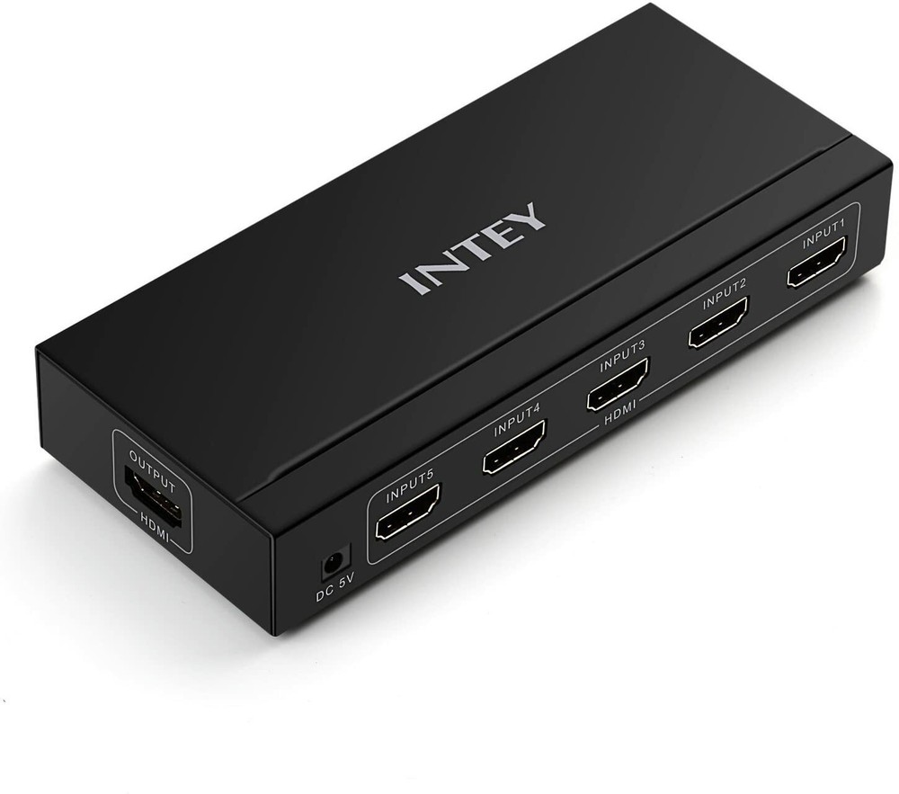 NEW INTEY HDMI Switch Box 5 Port HDMI Switch 5×1 for 3D 4K with Wireless Remote
