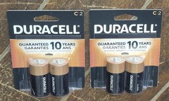 Lot of 2 Duracell 2 Pack C Alkaline 10 Years in Storage Batteries (March, 2033)