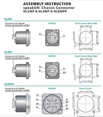 8 Pack Speakon Panel Mount Socket Round, 4 Pole Audio Speaker Jack Twist Lock Co