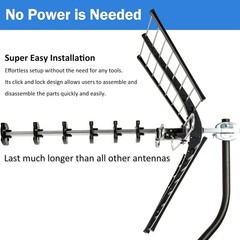 Five Star Outdoor TV Antenna 200 Miles Long Range, 4K 1080P VHF UHF HDTV Antenna