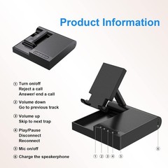 DOSS FreeTalk Bluetooth Wireless Speaker Phone Stand Black 8W Portable Desk NEW