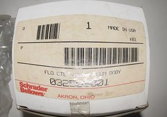 Schrader Bellows Flow Control Valve #032509001 Aluminum Body 19711MO