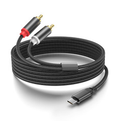 USB C to 2 Male RCA Audio Stereo Cable, 3.3 FT USB Type C to 2-Male RCA Adapt…