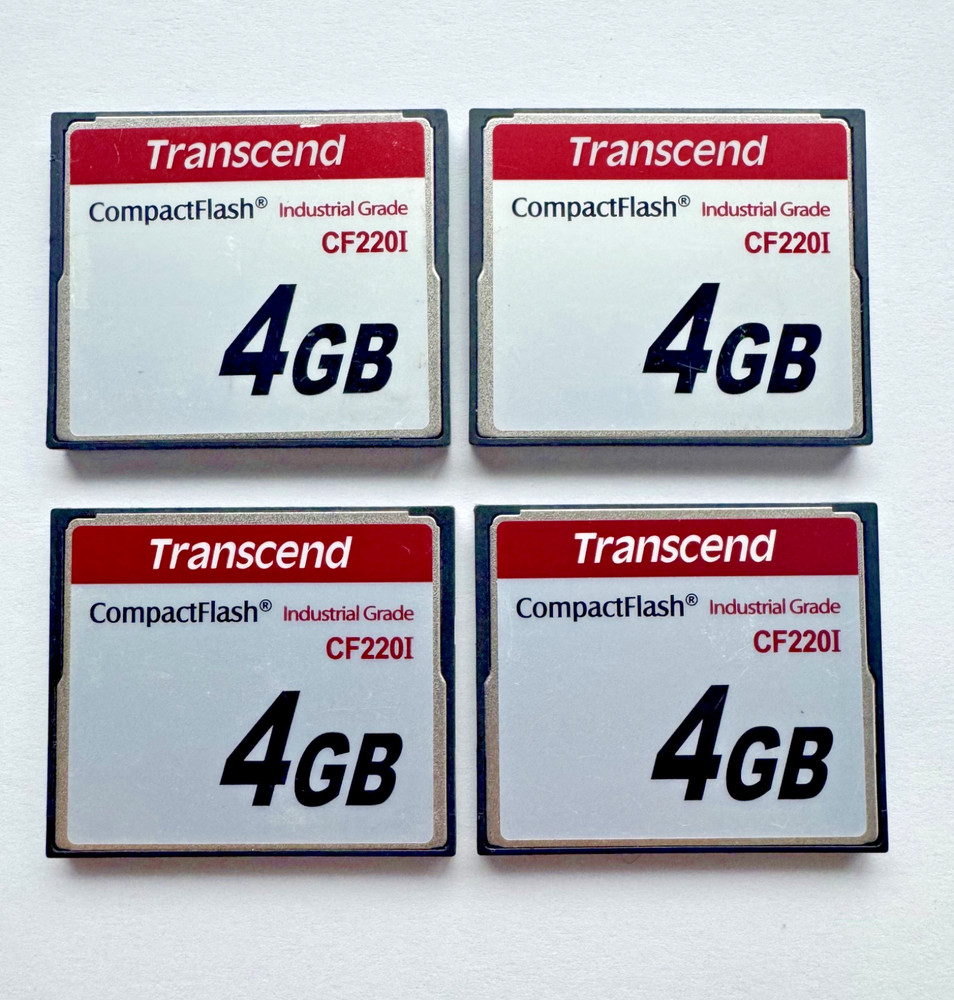 4 PACK Transcend 4 GB each Industrial CompactFlash CF220I Ultra Memory