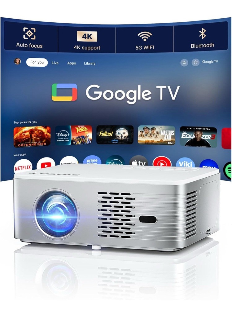 Google TV Projector 4K Support – CIBEST Smart Projector with WiFi 6