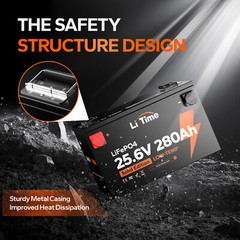 LiTime 24V 280Ah 7168Wh LiFePO4 Lithium Battery For Off-grid Solar Home Marine