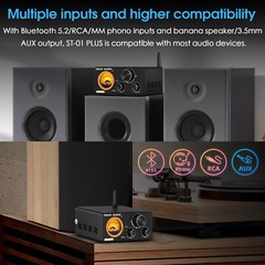 HIFI TPA3255 Digital Amplifier w/Bluetooth Stereo Audio Amp for Home Turntables