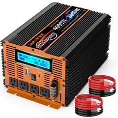 4000W 8000W Power Inverter Pure Sine Wave 12V dc to 110V 120V ac LED Caravan Rv