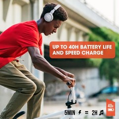JBL Tune 510BT Bluetooth headphones with up to 40 hours battery microphone for