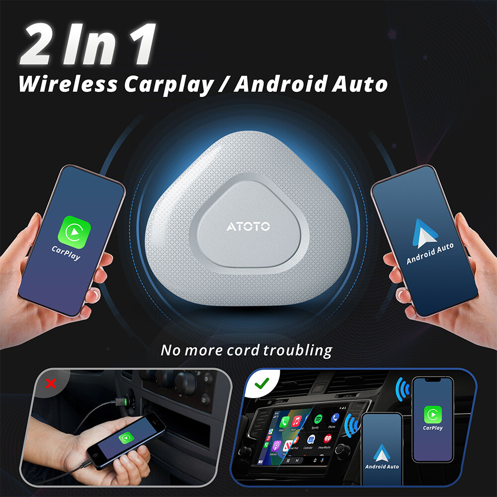 ATOTO AI Box Wireless Carplay/Android Auto Adapter Netflix YouTube for Car 2016+