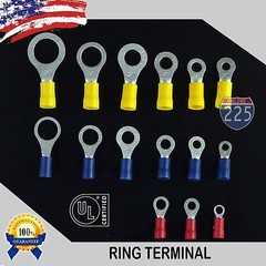 Insulated Vinyl Wire Ring Terminals Tin Copper Core 12-10 16-14 & 22-18 AWG LOT