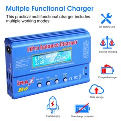 B6 Battery Charger 80W Mini Lipo RC Balance Charger/Discharger with Power Supply