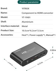HDMI Converter Upscaler Scaler, YPbPr to HDMI Converter Support 1080P for Wii