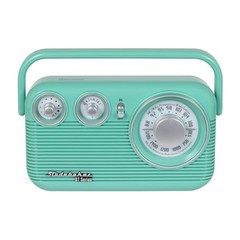 SB2003BT Bluetooth Retro Portable AM/FM Radio with AC or Battery Teal