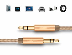 Golden 3.5mm Male to Male Aux Cable Cord Car Audio Headphone Jack PC Stereo