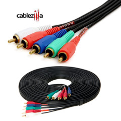 RCA Component Cable 5 Male To 5 Male Video Audio AV Hdtv Cord Adapter 3 6 12 50