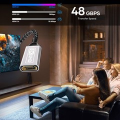 HDMI Extender,4.92FT(1.5M) Cable 10K 8K60HZ/4K144HZ,HDMI 2.1 Extender cable t…