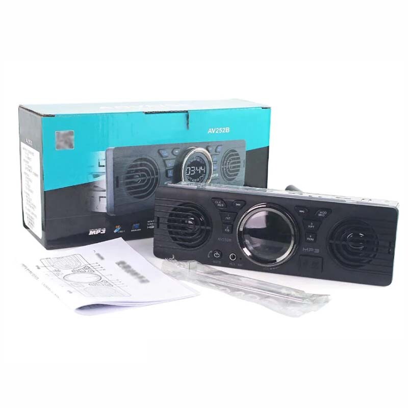 1 Din Head Unit Car Radio Bluetooth Built-In Speakers Stereo MP3 Player USB/TF