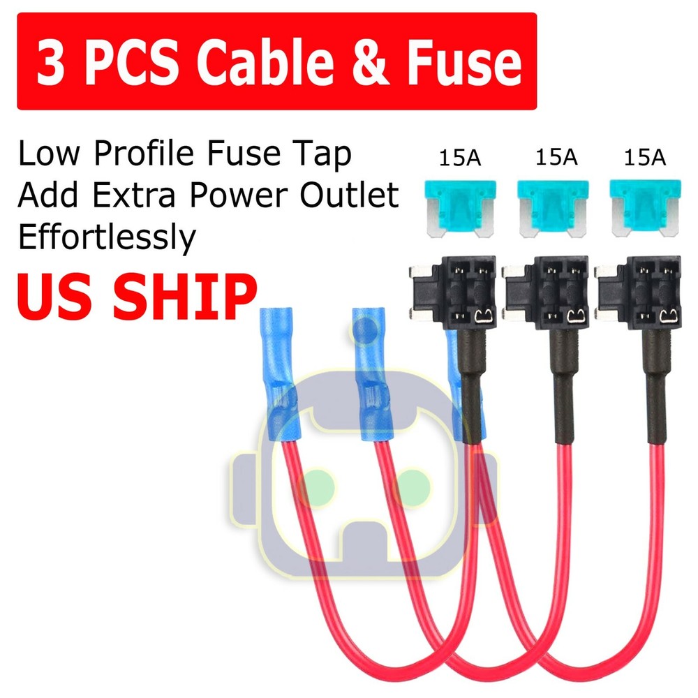 3 PCS 15 Amp Small Mini Fuse Holder Add Circuit Blade Style ATR Micro Fuses