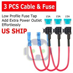 3 PCS 15 Amp Small Mini Fuse Holder Add Circuit Blade Style ATR Micro Fuses