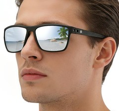 58mm lens width, 145mm temple length, 18mm nose bridge, Black Frame/Silver Lens