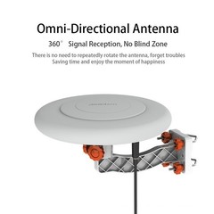Durable 150 Miles 360° Omni-directional Amplified TV Antenna Digital HDTV Video
