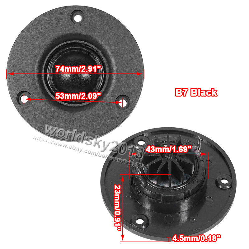 2pcs 4/6/8Ω 20W 25-Core Silk Film Tweeter Audio Speaker Loudspeaker