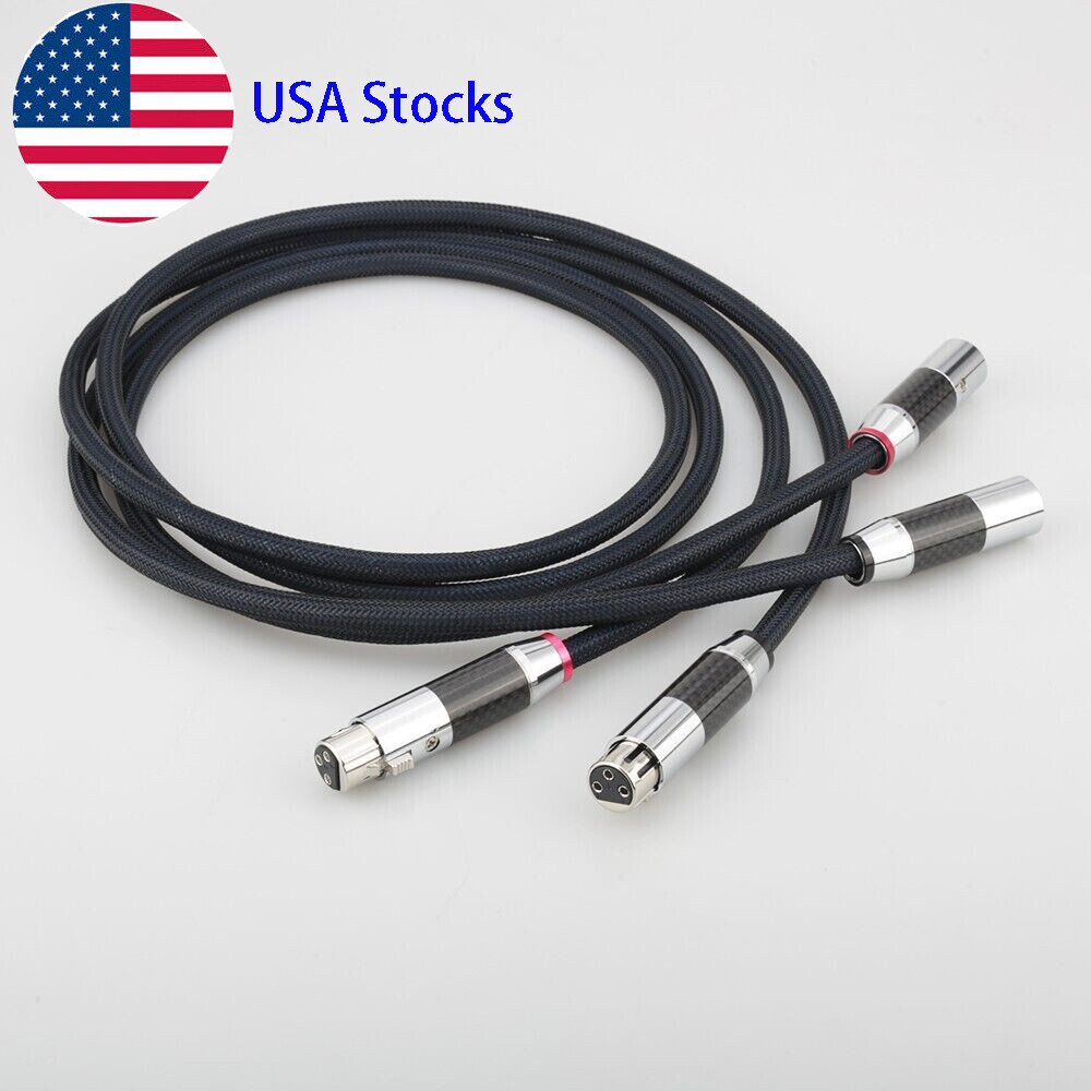 Pair 5N OCC Copper Silver Plated HIFI XLR Plug Audio Balance Interconnect Cable