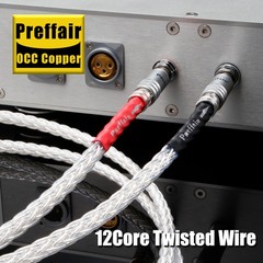 Pair 7N Silver Plated OCC Copper Wire HiFi Audio Signal Interconnect 2RCA Cable