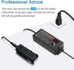 Adjustable AC to DC Power Adapter 3V to 24V with 14 Tips and Polarity Converter