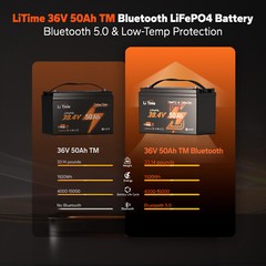 LiTime 36V 50Ah Bluetooth Group31 LiFePO4 Battery for Trolling Motor-refurbished