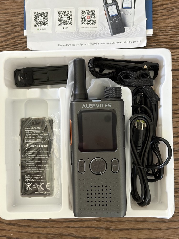 Alervites PoC-AT1 LTE Lifetime Free PoC Radio – New Pair of Two Radios