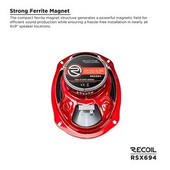 RECOIL A RSX694 6×9 Inch 4-Way Coaxial Speakers 240W Max for Car Audio