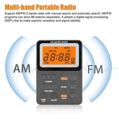 Portable Radio AM FM Rechargeable Pocket Radio W/ Best Reception Digital Tuning