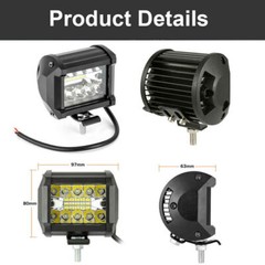 4PCS 4″Inch 12V 1200W LED Work Light Bar Flood Pods Driving Off-Road Tractor 4WD