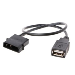 PC Internal 5V 2-Pin IDE Molex To USB 2.0 Type A Female Power Adapter Cable 30cm