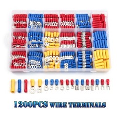 1200pcs Assorted Insulated Electrical Wire Terminals Crimp Connectors Spade Kit