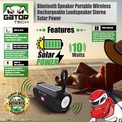 Bluetooth Wireless Portable Speaker Solar Power Stereo Bass USB SD FM Radio LOUD