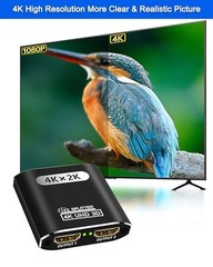 HDMI Splitter 1 In 2 Out – Aluminum 4K Signal V1.4 Powered HDCP Bypass Supports*