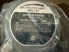 Speco Technologies SPC-15T Weatherproof PA Horn Speaker 70/25V Line Transformer