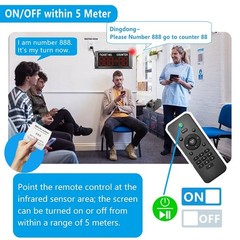 Multi Window Wireless Queue Call System – 1 Display+4 Button+1 Numbering printer