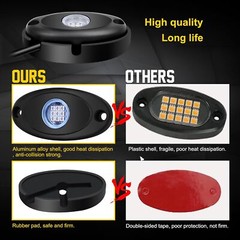 4 Pods Blue LED Rock Light Lights Fit Jeep Off Road Truck Car ATV Under Body