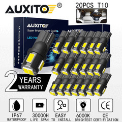20X AUXITO T10 LED License Plate Light Car Interior Bulbs White 168 2825 194 W5W
