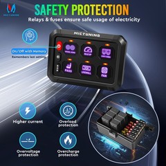6 Gang Switch Panel 12V ON/OFF LED Light Circuit Control Box Offroad Marine Car