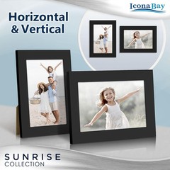 Icona Bay – 4×6 Black Picture Frame – Painted Solid One-Piece Wood 4×6,