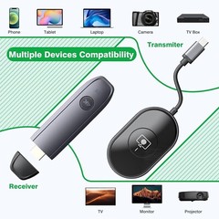 Transmitter/Receiver Wireless HDMI 4K, 2160P, Plug & Play Portable 2.4G/5G, S174