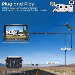 RV Backup Camera Plug and Play – No Delays 7 Inch HD 1080P Rear View Camera w…